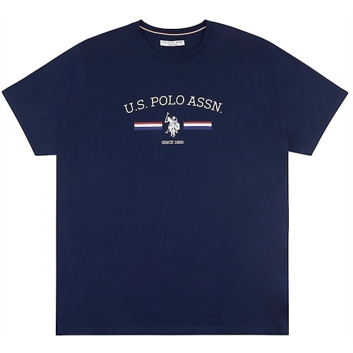 U.S. Polo Assn. Stripe Rider T-Shirt Marineblau